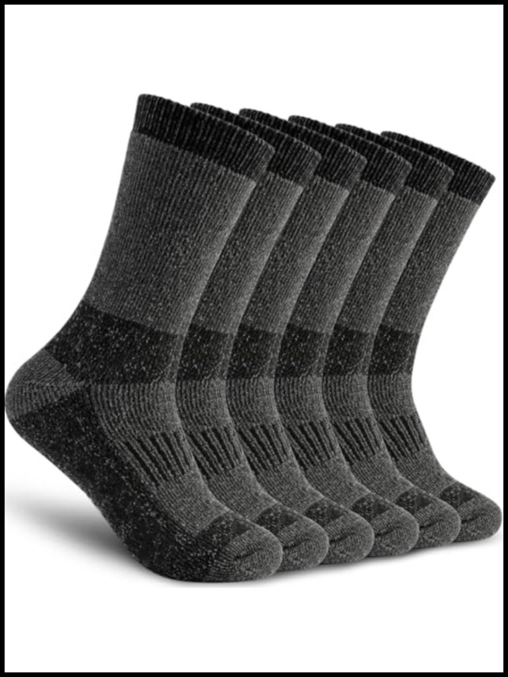 Merino Wool Blend Hiking Cushion Crew Socks - Thermal Winter Boot Socks